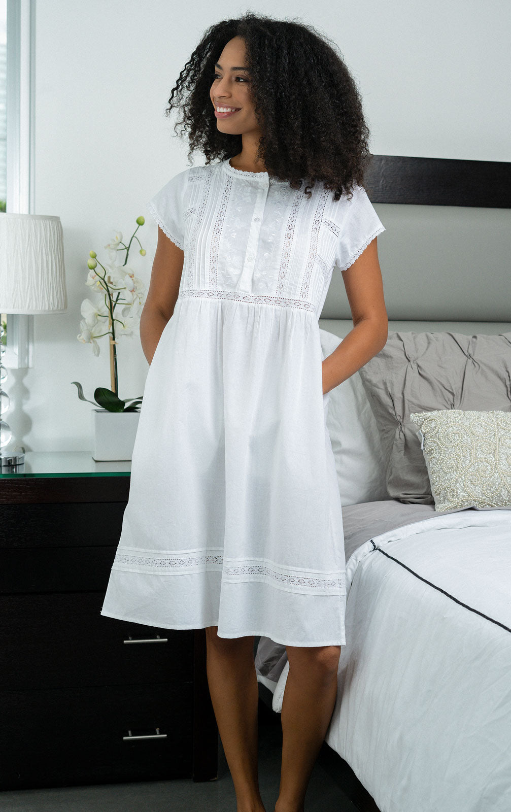 Daphne - Women's Short Sleeve Cotton Nightgown