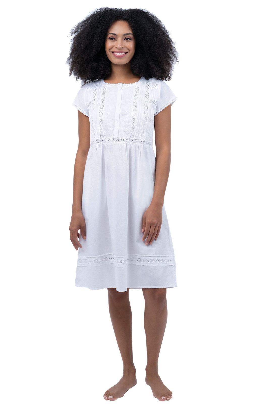 Daphne - Women's Short Sleeve Cotton Nightgown