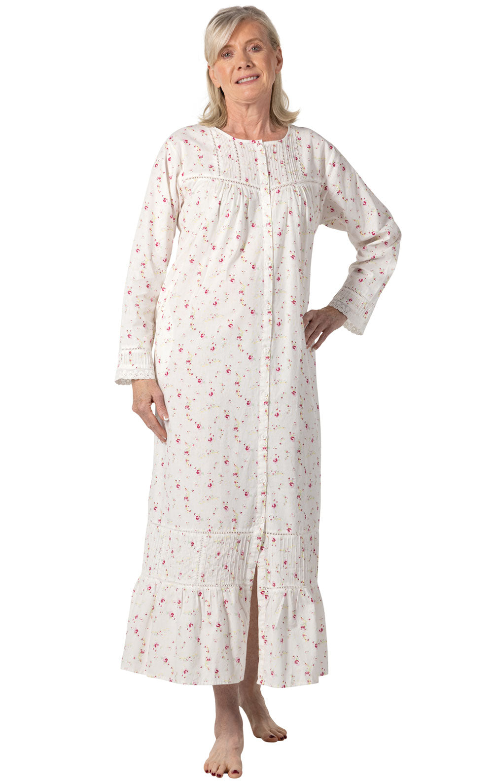 Charlotte - Women's Long Sleeve Cotton Nightgown