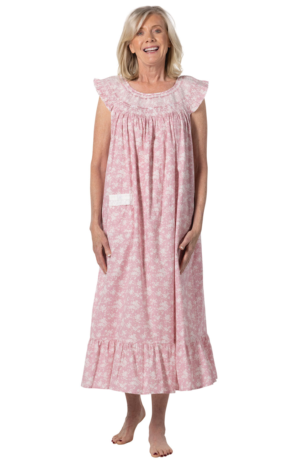 Isla - Sleeveless Women's Cotton Nightgown  Floral