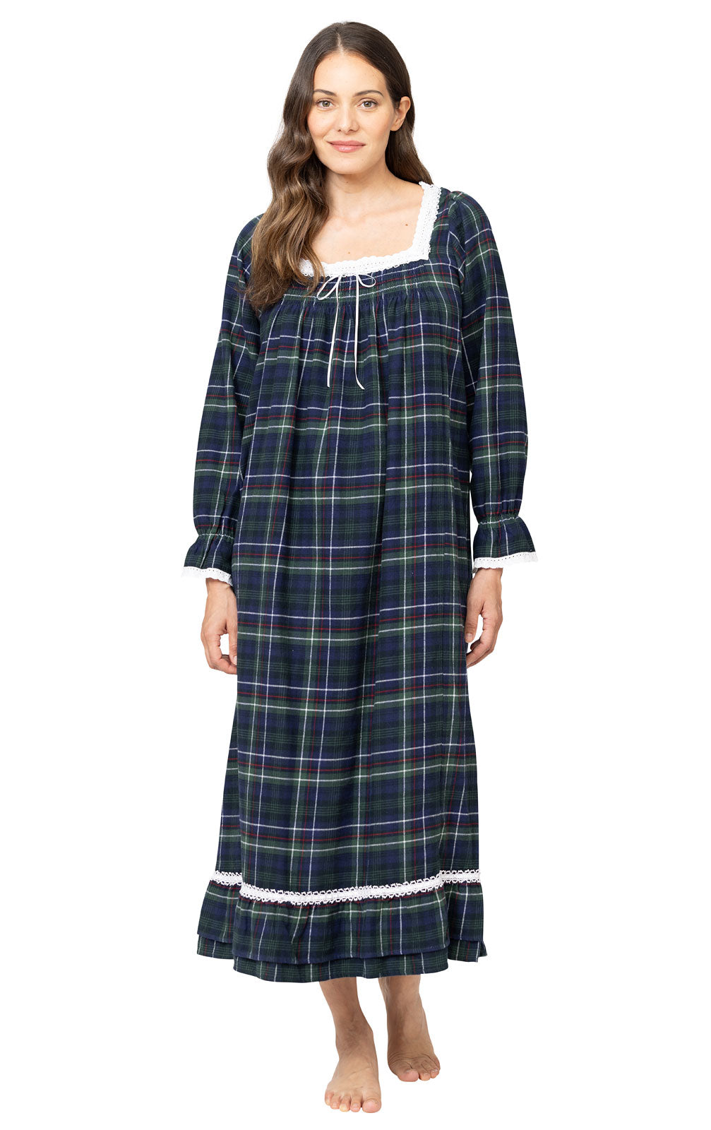 Martha - Women's Long Sleeve Flannel Nightgown