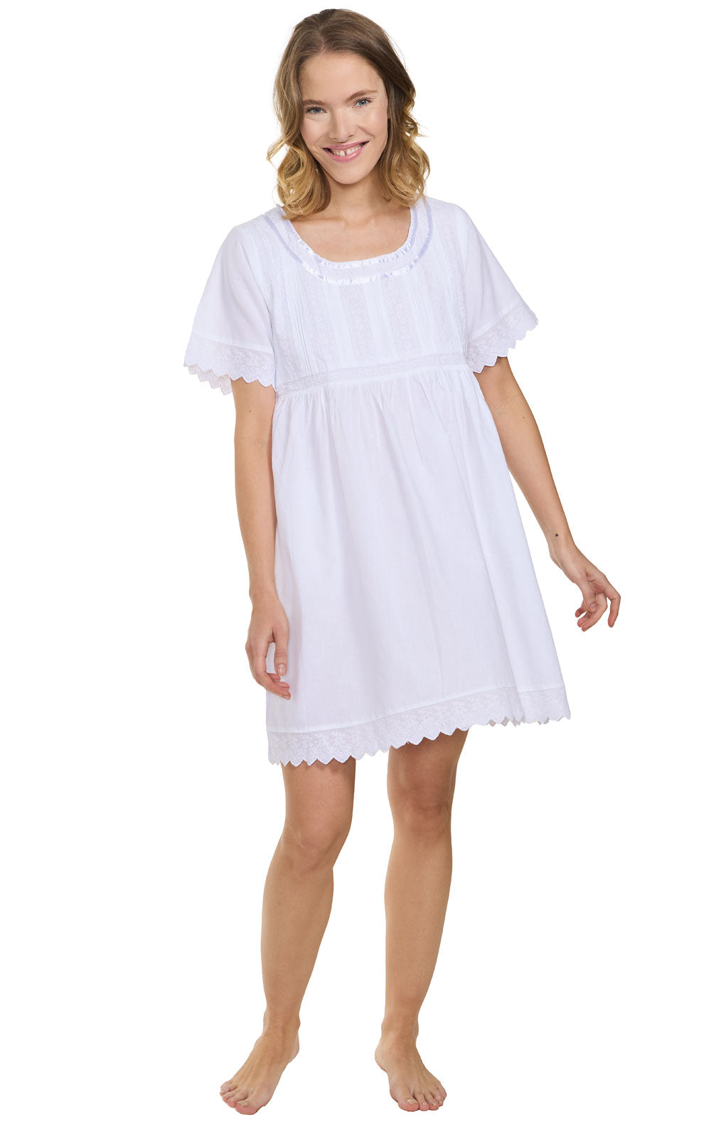 Helena - Women's Short Sleeve Cotton Nightie