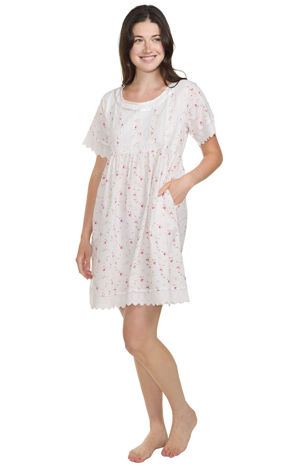 Helena - Women's Short Sleeve Cotton Nightie