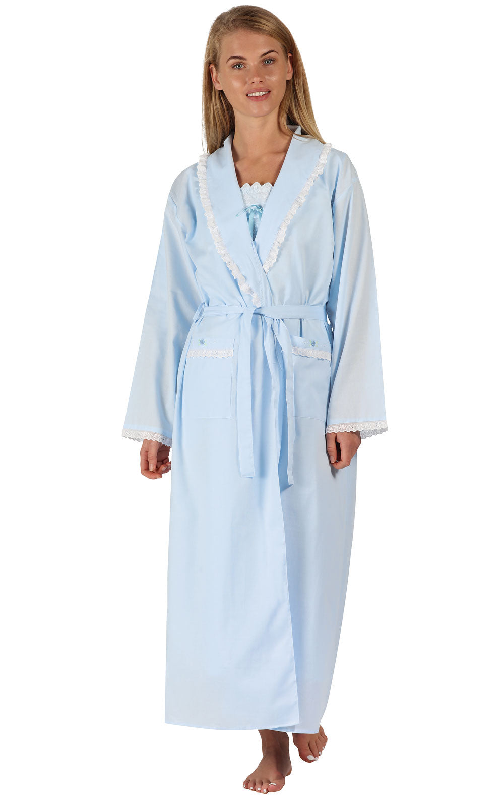 Abigail - Women's Long Sleeve Cotton Robe