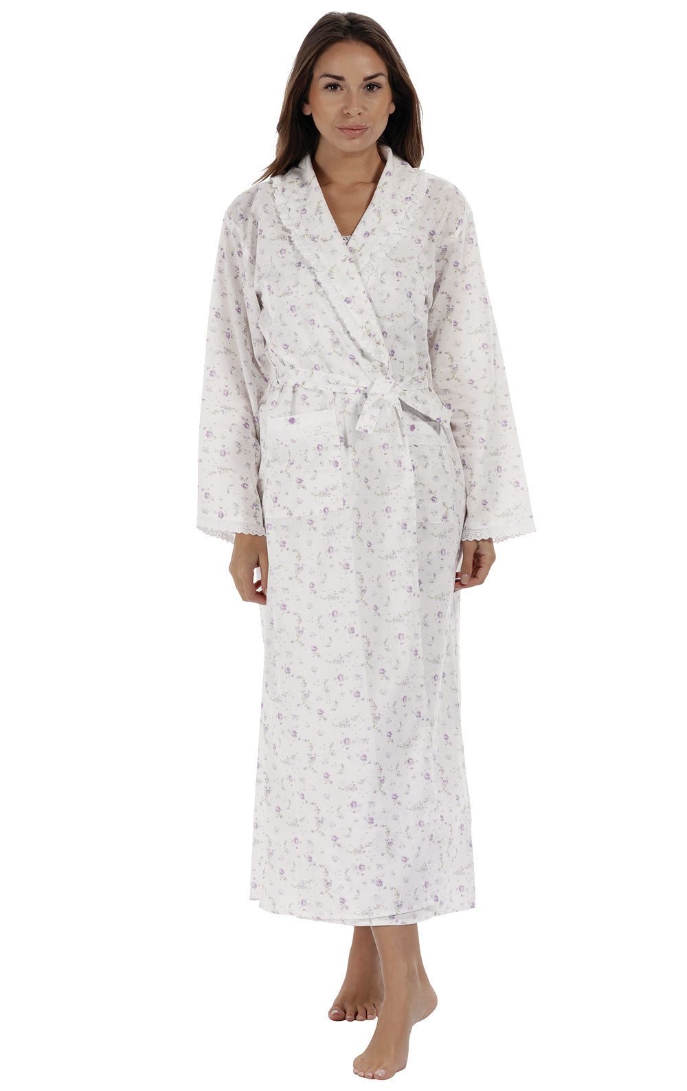 Abigail - Women's Long Sleeve Cotton Robe