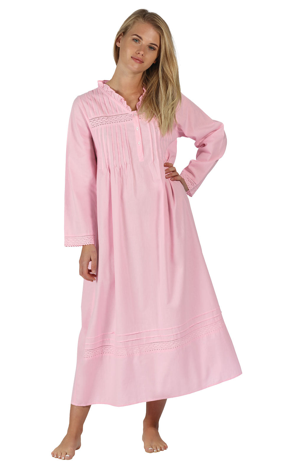 Annabelle - Women's Long Sleeve Cotton Nightgown