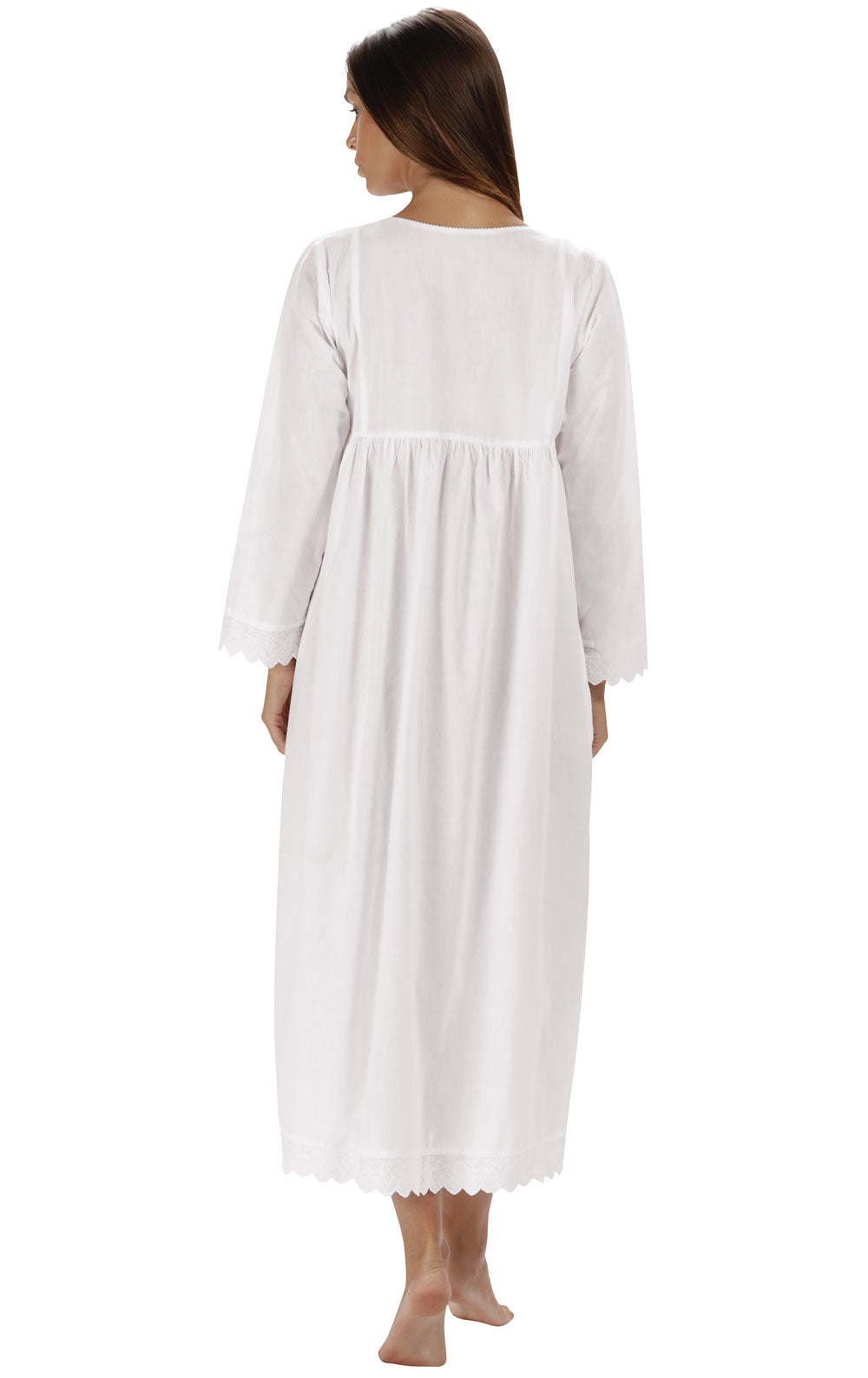 Beth - Women's Long Sleeve Cotton Nightgown