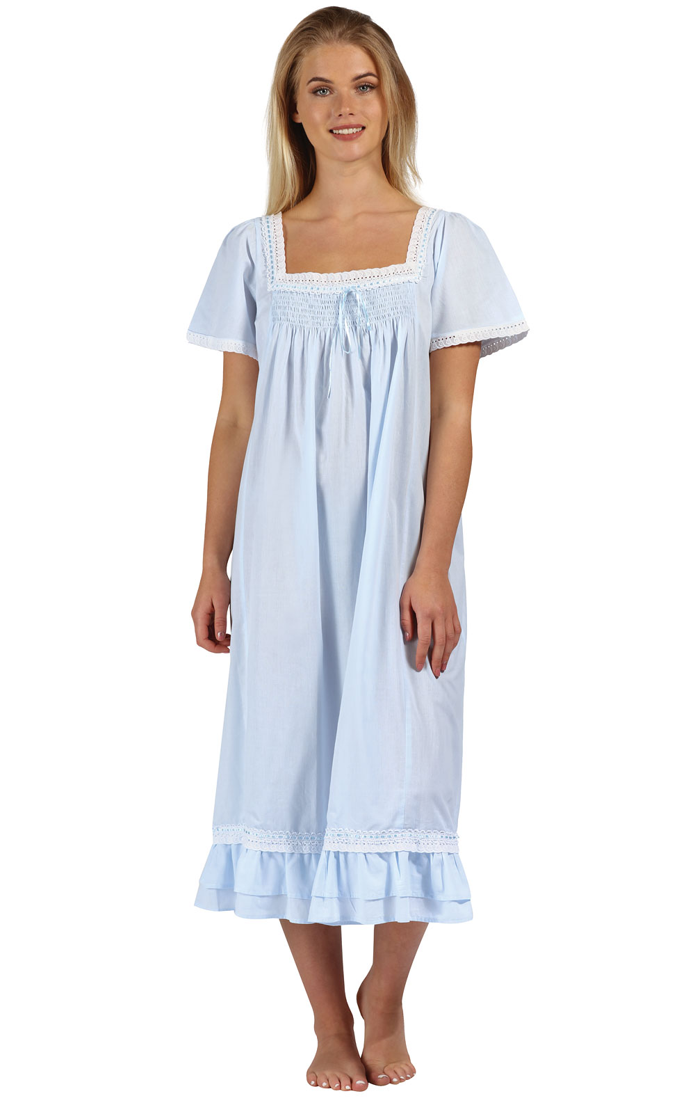 Evelyn - Women's Short Sleeve Cotton Nightgown