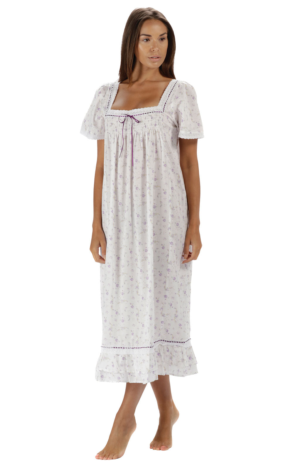 Evelyn - Short Sleeve Women's Cotton Nightgown