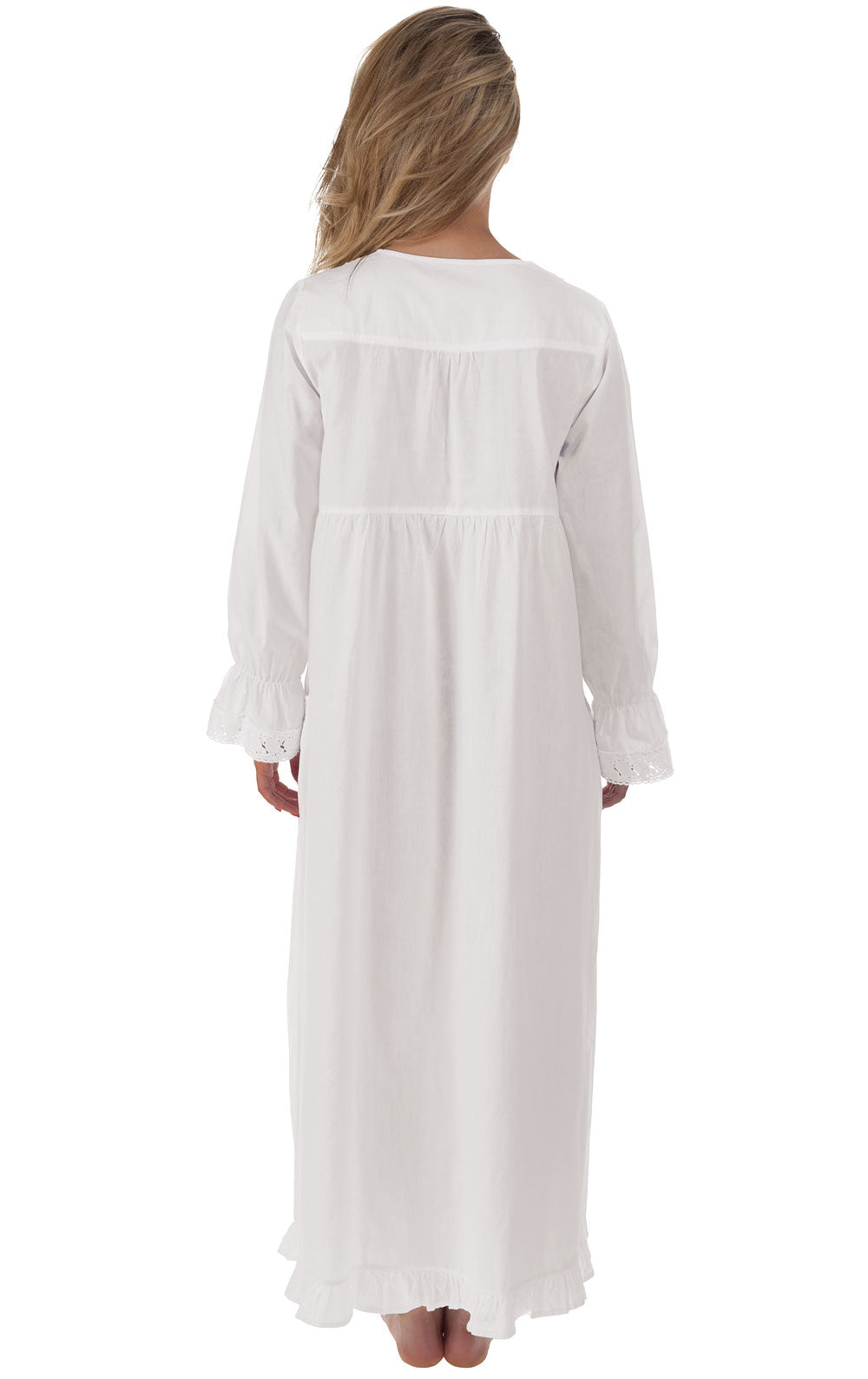 Isabella - Women's Long Sleeve Cotton Nightgown