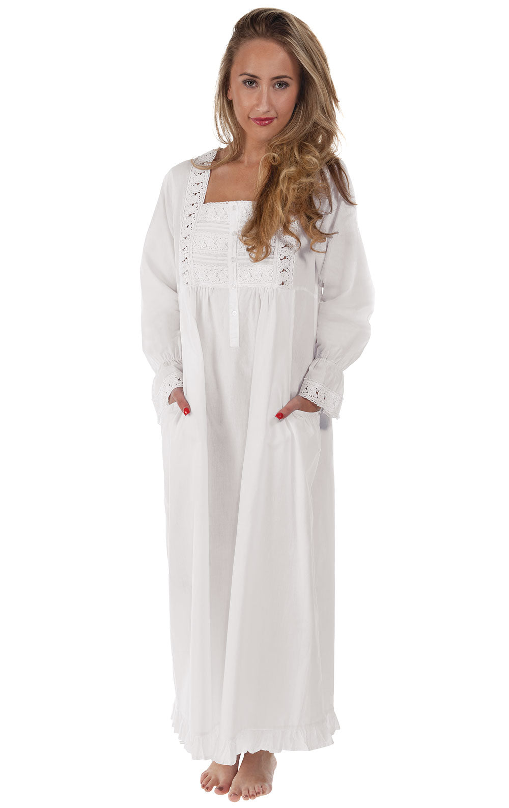 Isabella - Long Sleeve Women's Cotton Nightgown