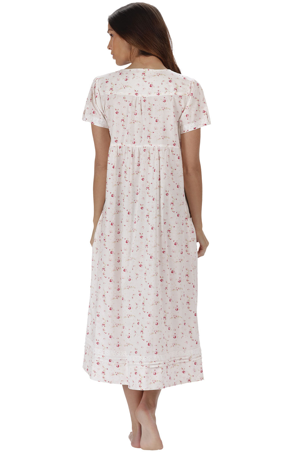 Cottonreal 'Holly' Short Sleeve Victorian Nightdress In White | Sandra Dee - Foto 10