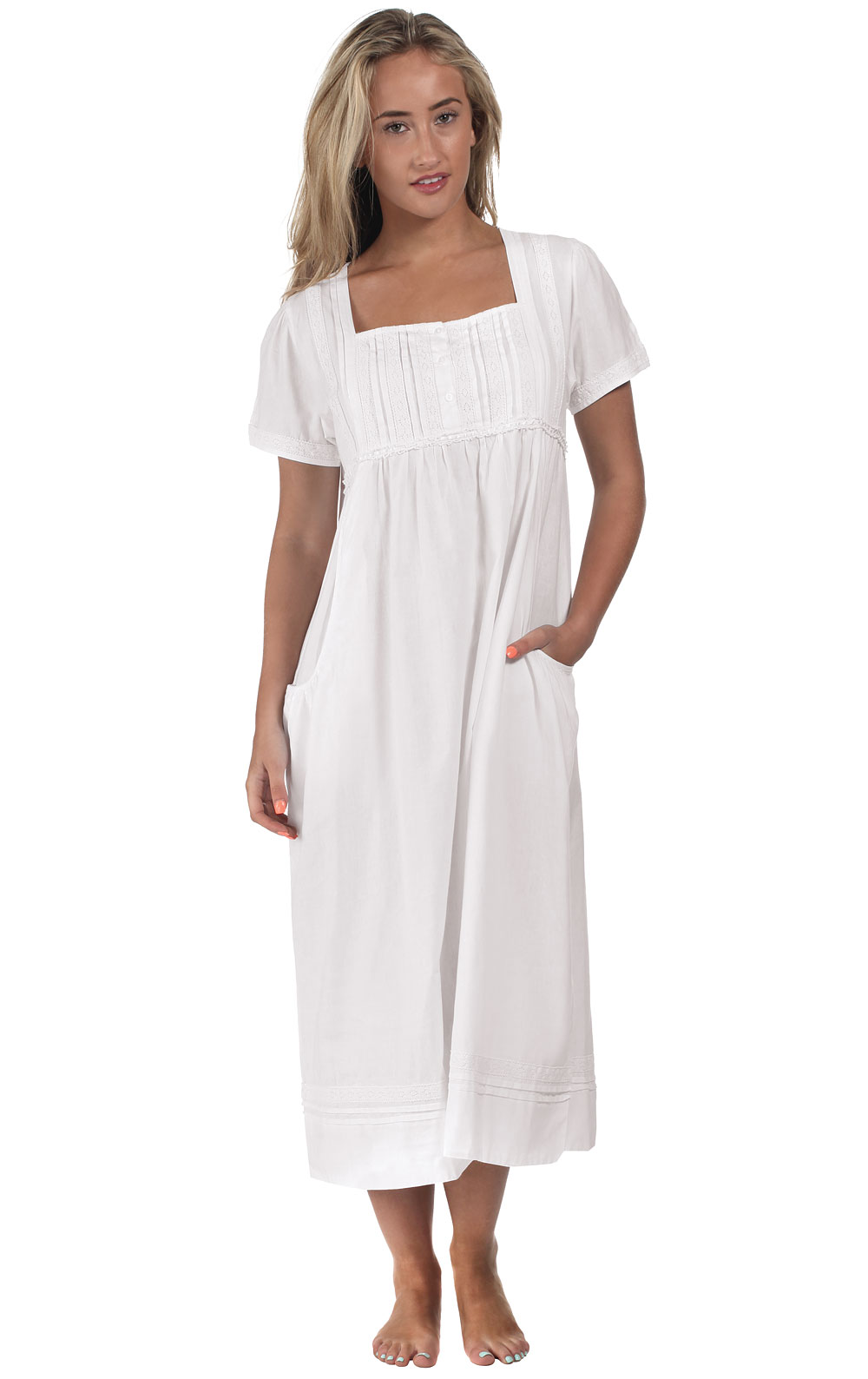 Lara -  Short Sleeve Women's Cotton Nightgown