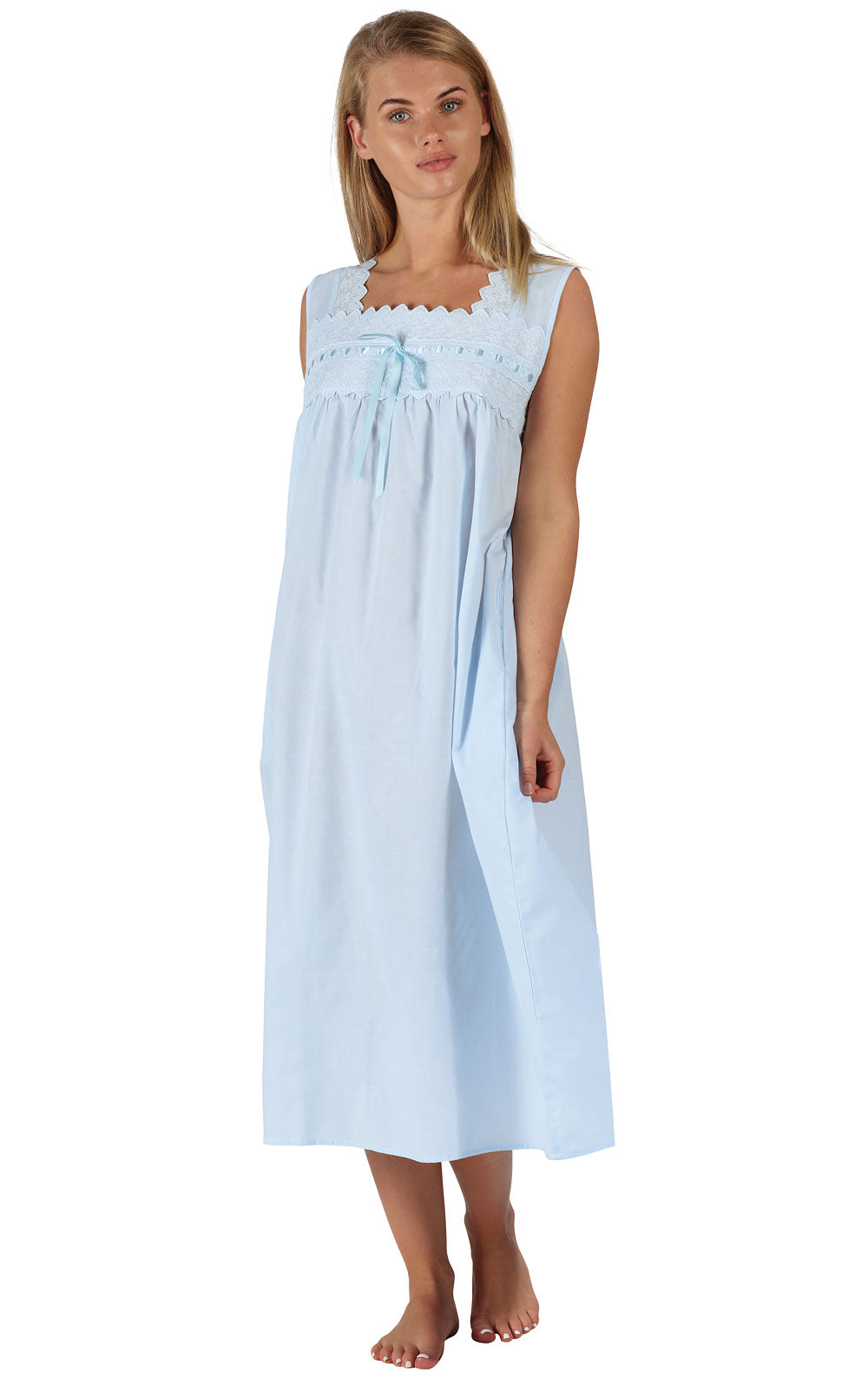 Laurel - Women's Sleeveless Cotton Nightgown