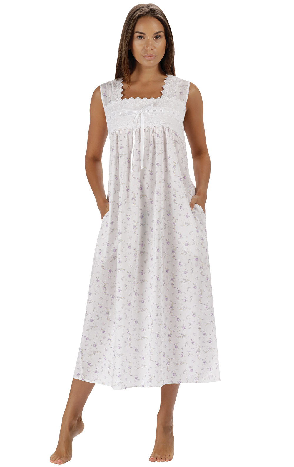 Laurel - Sleeveless Women's Cotton Nightgown