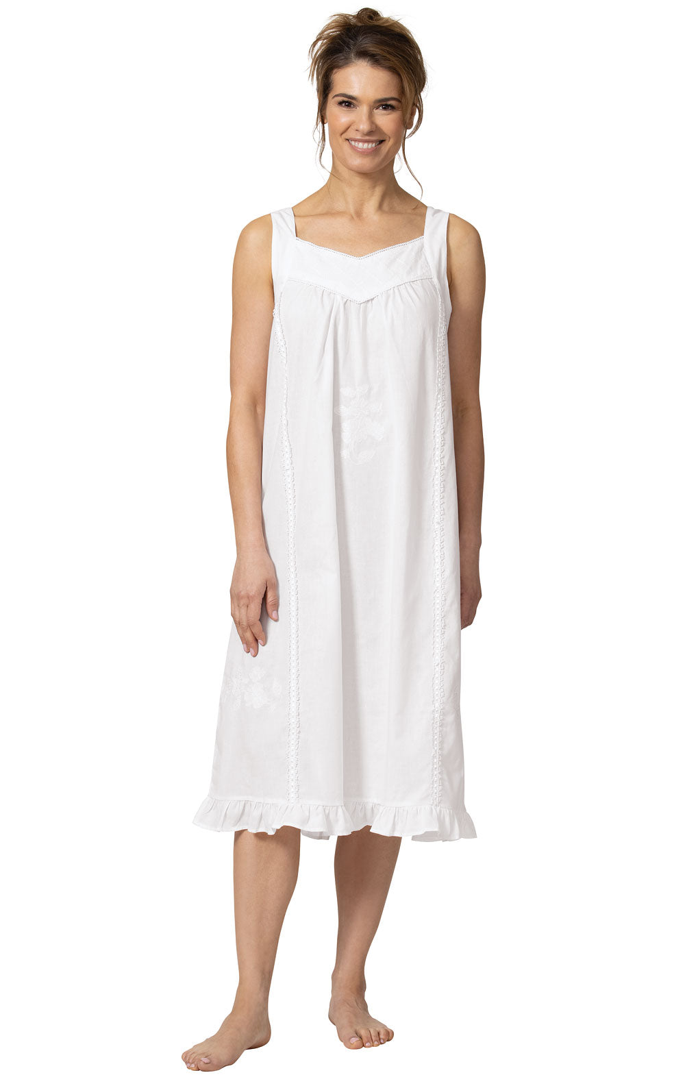 Nancy - Women's Sleeveless Cotton Nightgown