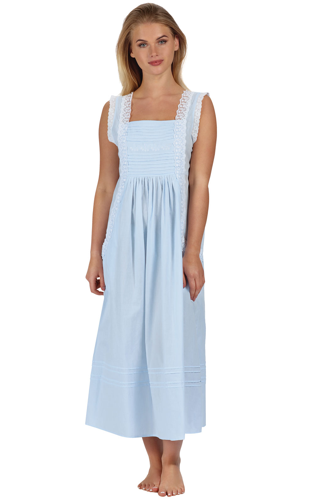 Rebecca - Women's Sleeveless Cotton Nightgown