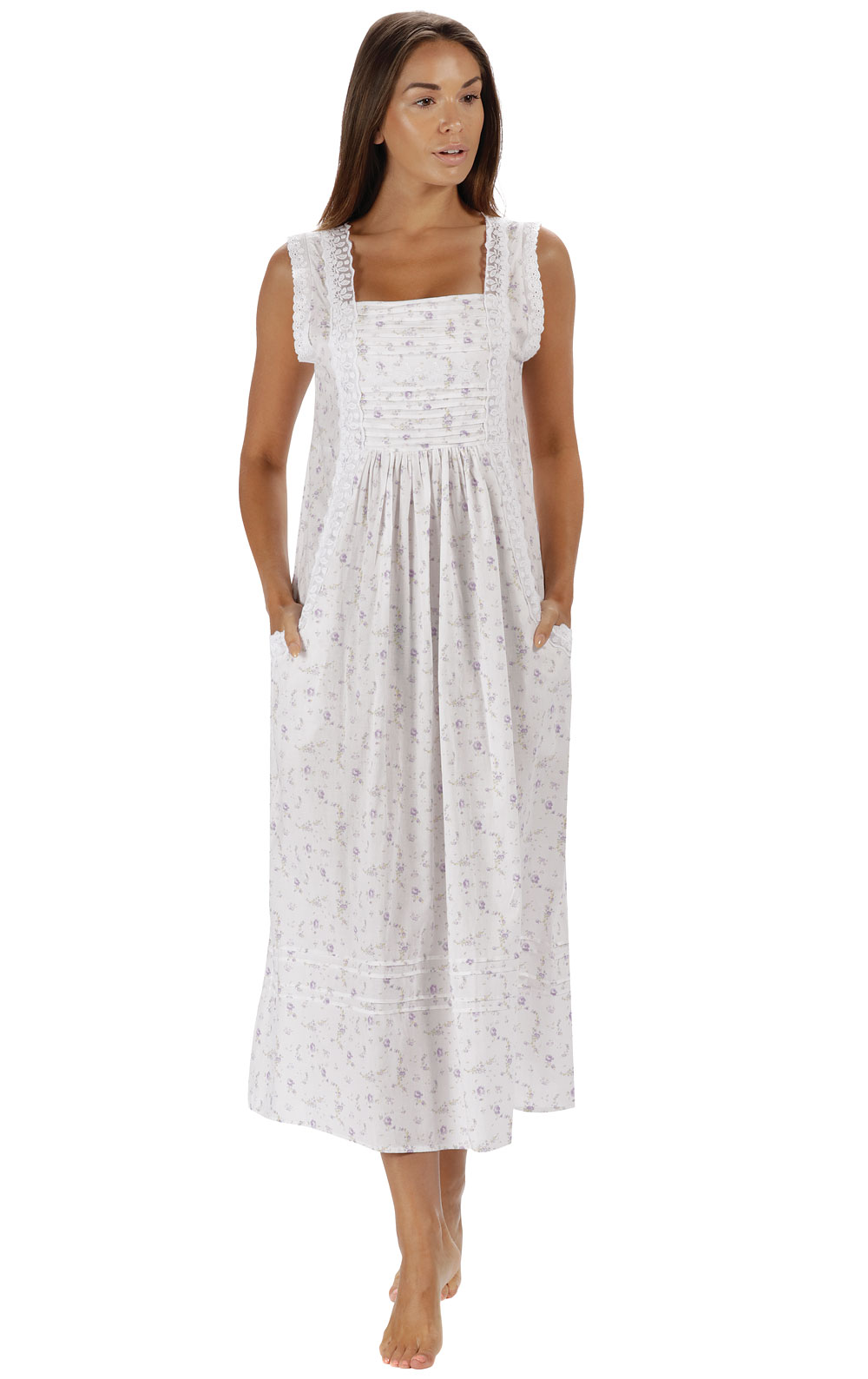 Rebecca - Sleeveless Women's Cotton Nightgown