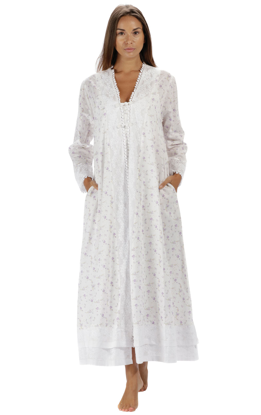 Rosalind - Long Sleeve Women's Cotton Nightgown